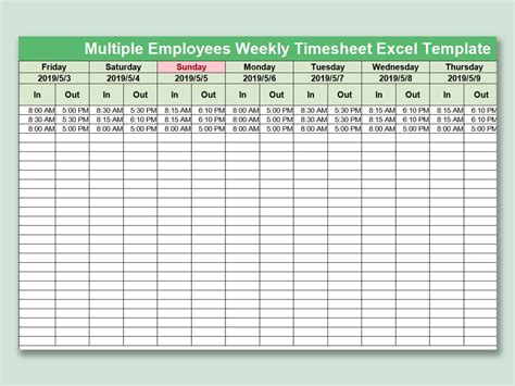 Excel Flexi Timesheet Template