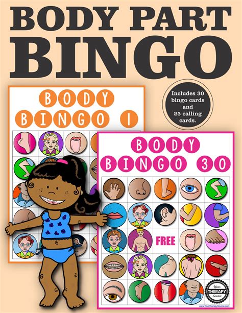 Body Parts Bingo Game Classroom Set - Your Therapy Source