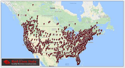 Tesla Charging Sites Map USA and Canada | Red Lion Data