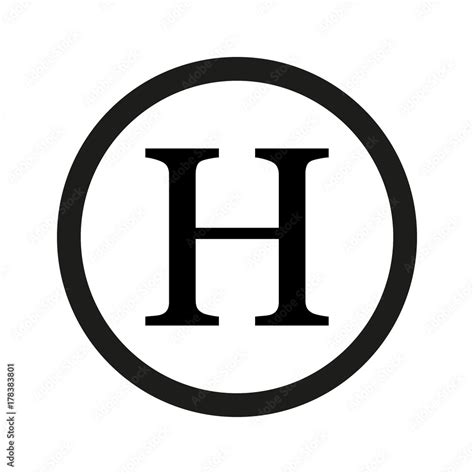 Letter H isolated on transparent background. Black symbol for your ...