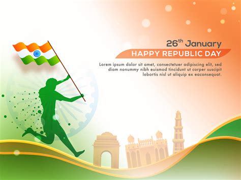 26th January Republic Day Poster Design With Dispersion Silhouette Man ...