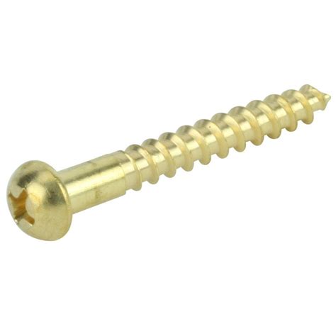 Everbilt #4 x 3/8 in. Phillips Round Head Brass Wood Screw (6-Pack)-809971 - The Home Depot