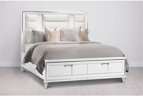 Vegas White Platform Storage Bed