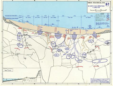 [Map] Map of the Omaha beachhead, Normandy, France, showing movements ...