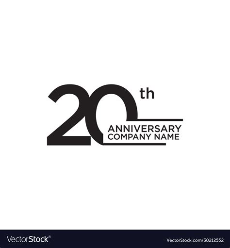 20th year anniversary icon logo design template Vector Image