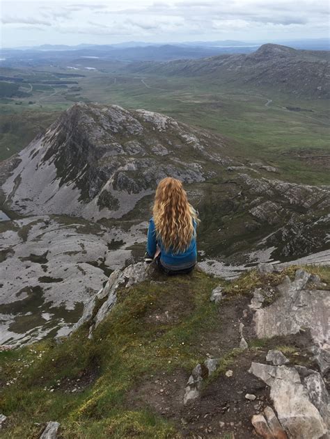 The summit of Mount Errigal in County Donegal, Ireland along the Wild ...