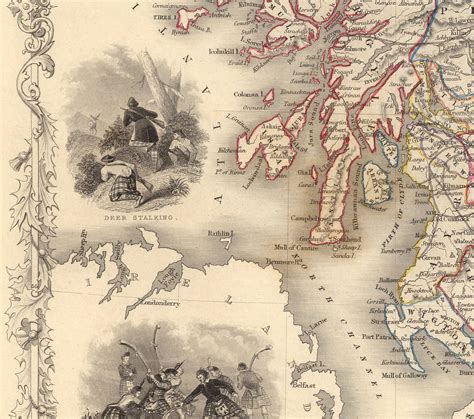 Old Map of Scotland 1851 by J. Tallis Vintage Antique Wall - Etsy UK