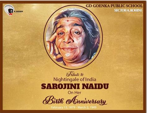 SAROJINI NAIDU BIRTH ANNIVERSARY - GD Goenka Rohini