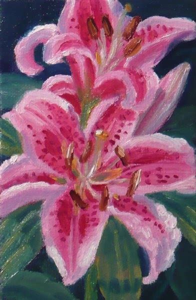 Zeh Original Art Blog Watercolor and Oil Paintings: Stargazer Lilies - Oil Painting