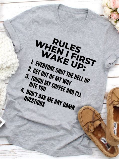 RULES WHEN I FIRST WAKE UP.....Women's T-shirt | lilicloth