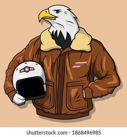 Stylish Cartoon Bald Eagle Pilot Wearing Stock Vector (Royalty Free) 1868496985 | Shutterstock