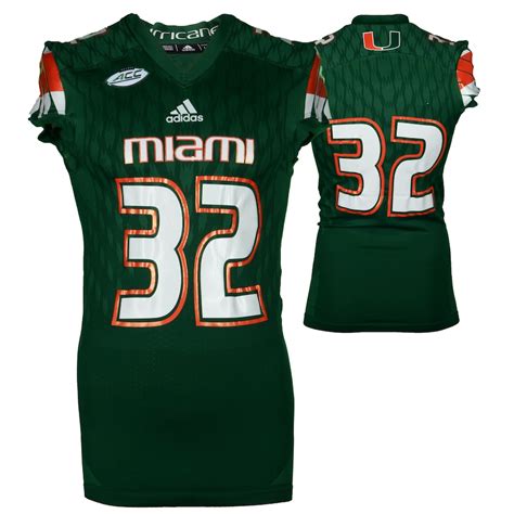 Fanatics Authentic Miami Hurricanes Game-Used Green #32 Adidas Football ...