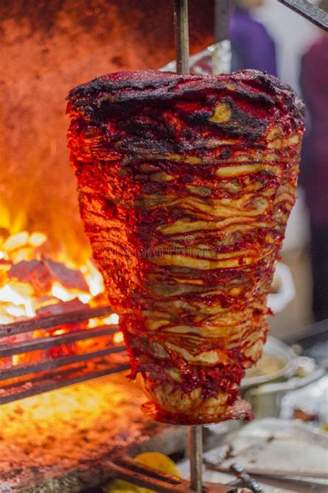 Mexican Food Trompo Pastor - Tacos Al Pastor Stock Photo - Image of ...