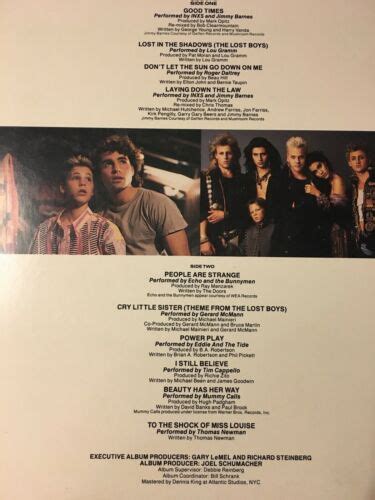 popsike.com - Lost Boys Movie Soundtrack LP Vinyl INXS Roger Daltrey Lou Gramm Echo Bunnymen ...