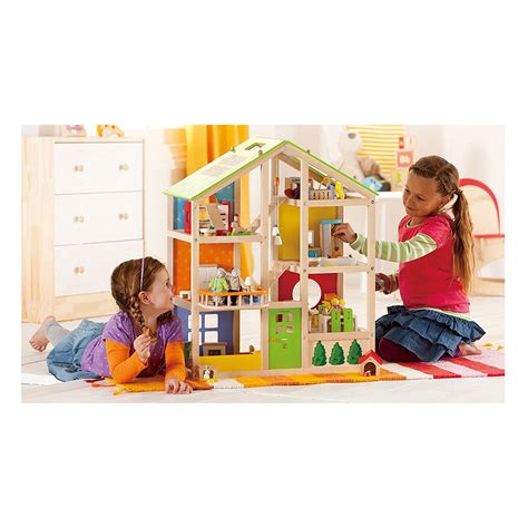 Hape Wooden Dollhouse (Furnished) - Happy Little Tadpole