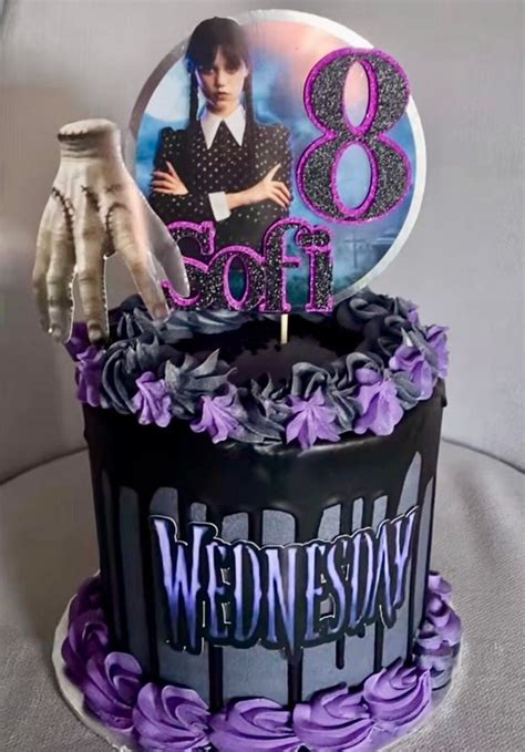 Personalised Wednesday Caketopper - 3 piece’s etsy in 2023 | Birthday cake kids, Birthday cake ...