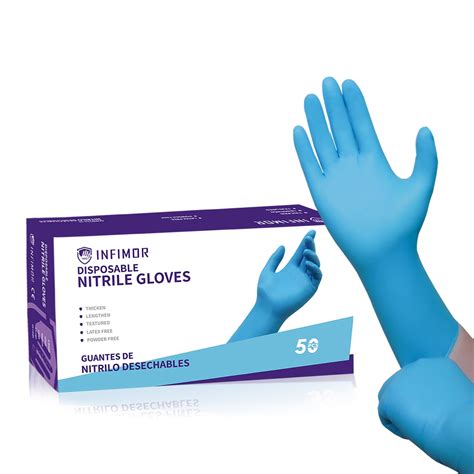 Buy Infimor Nitrile Disposable Gloves Heavy Duty Latex Free Gloves ...