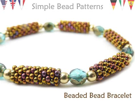 Peyote Stitch Beading Pattern Beaded Bead Tubes Tutorial | Etsy