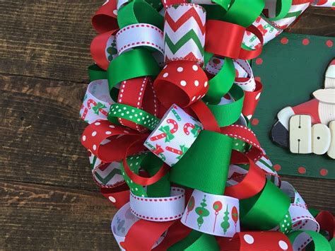 Holly Jolly Christmas Ribbon Wreath | Etsy