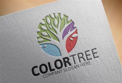 Color Tree Logo | Tree logos, Logo design inspiration, Logo templates