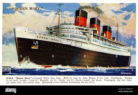 RMS Queen Mary, Cunard White Star Line Stock Photo - Alamy