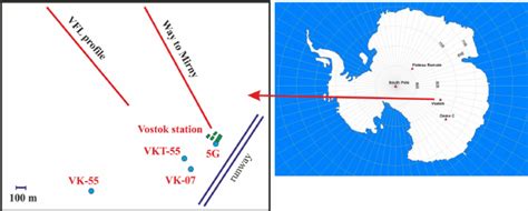 Locations of the Vostok station and core sites used in this study (left... | Download Scientific ...