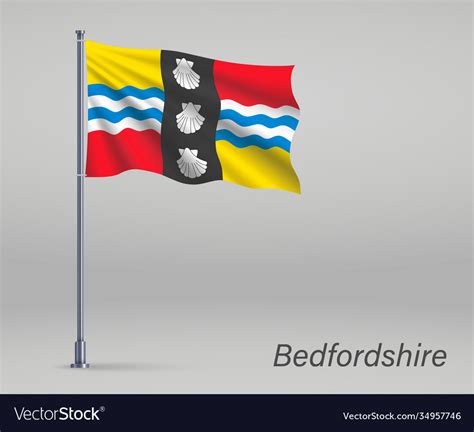 Waving flag bedfordshire - county england Vector Image