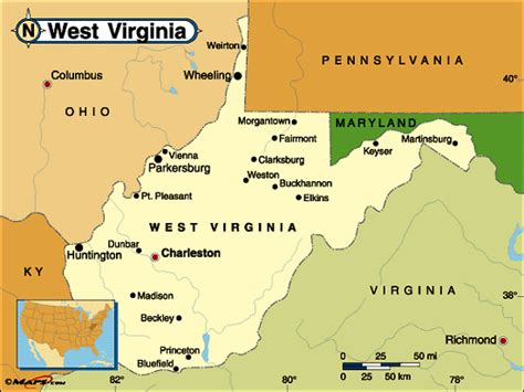 West Virginia Historical Map