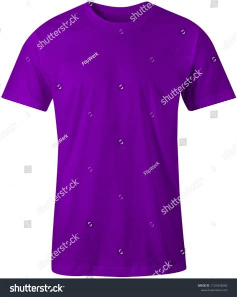 1 Blank T Shirt Short Sleeve O Neck Purple Color Mockup Template ...