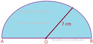 Area and Perimeter of a Semicircle | Solved Example Problems | Diagram