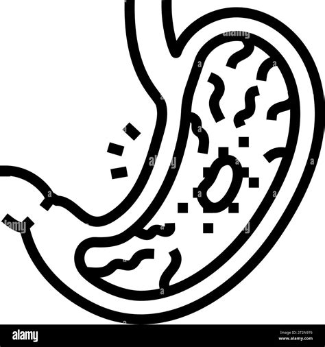 gastric ulcer gastroenterologist line icon vector illustration Stock Vector Image & Art - Alamy