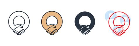 partnership icon logo vector illustration. Handshake Friendship ...