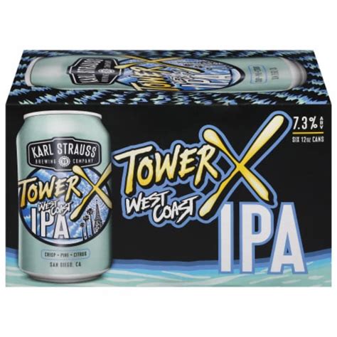 Karl Strauss Brewing Company Tower West Coast IPA Craft Beer, 6 cans ...