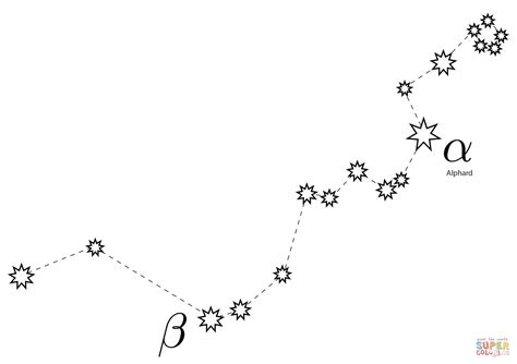 Hydra Constellation coloring page | Free Printable Coloring Pages