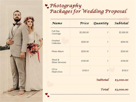 Photography Packages For Wedding Proposal Ppt Powerpoint Presentation ...