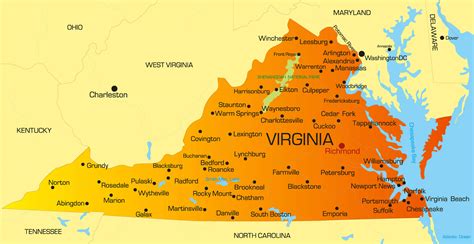 Virginia Map - Guide of the World