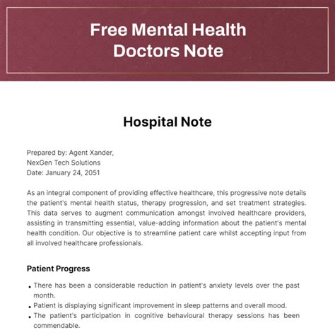 Free Mental Health Doctors Note Template - Edit Online & Download | Template.net