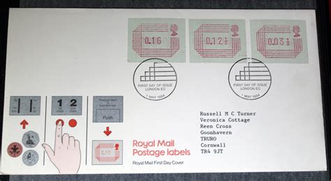 GB 1984 Royal Mail postage labels, FDC - Classic Collect models