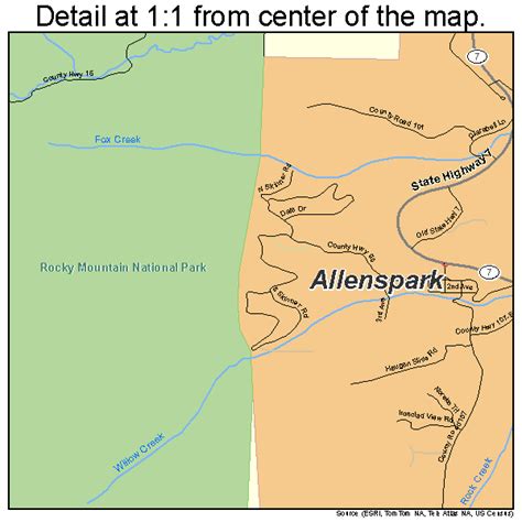 Allenspark Colorado Street Map 0801420