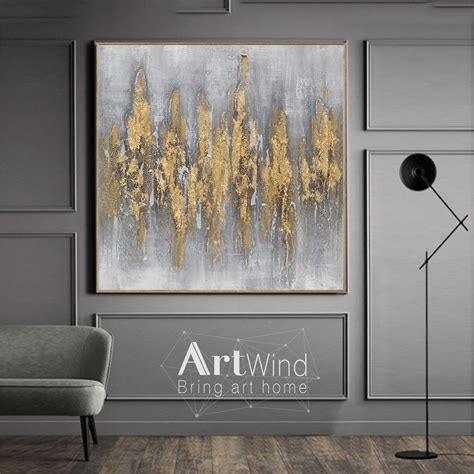 Gold art abstract painting gold wall Large wall art gold | Etsy