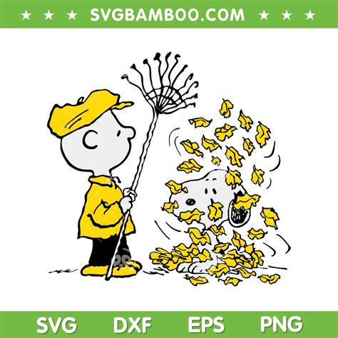 Peanuts Charlie Brown Snoopy Fall Leaves SVG