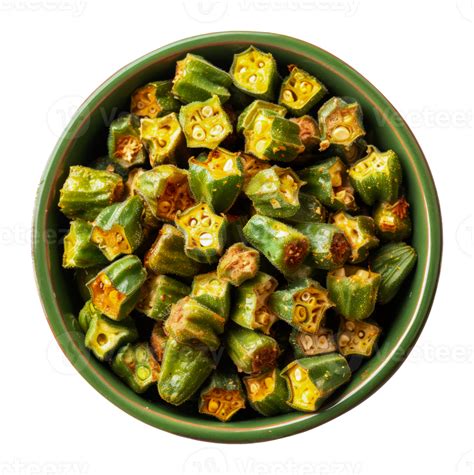 Fresh cut okra in a bowl, cut out - stock .. 45912924 PNG