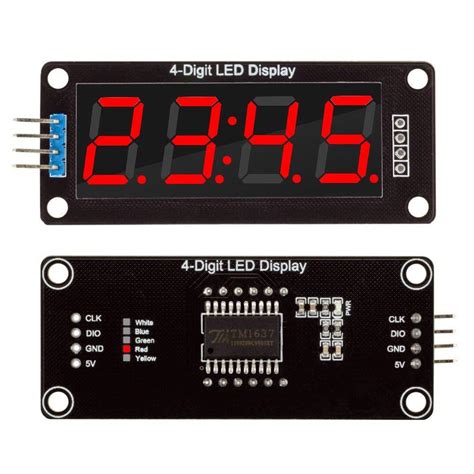 4-Digit LED 7-Segment display Module (TM1637) – Voltaat