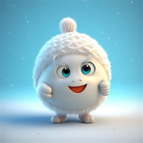 Premium AI Image | cute snowball Character 3D