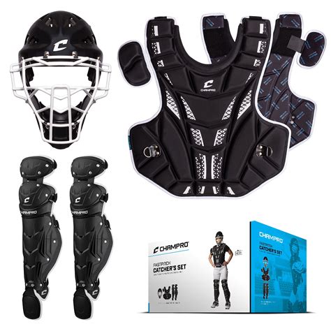 CHAMPRO Youth Flexible Protective Softball Catcher's Equipment Gear Set ...