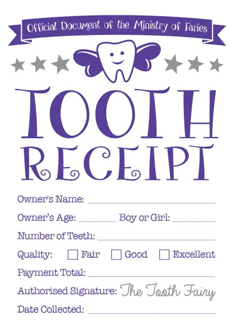 Tooth Fairy Receipt Free, Diy Tooth Fairy, Tooth Fairy Doors, Tooth ...