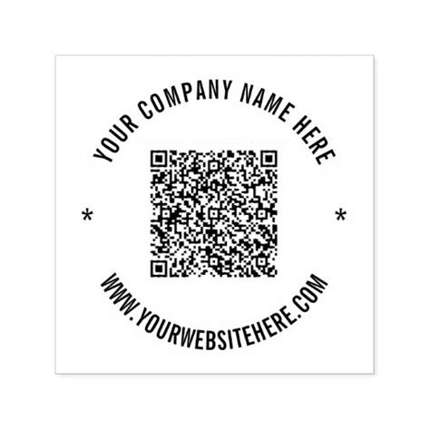 Custom QR Code Scan Info and Your Name Text Stamp | Zazzle