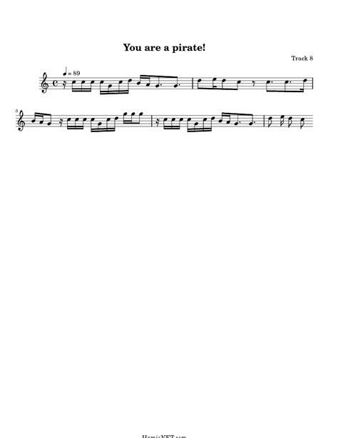 You are a pirate! Sheet Music - You are a pirate! Score • HamieNET.com