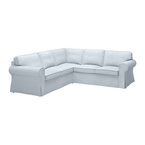 IKEA Ektorp 2+2 Corner Sofa COVER Slipcover NORDVALLA LIGHT BLUE 4 Seat ...