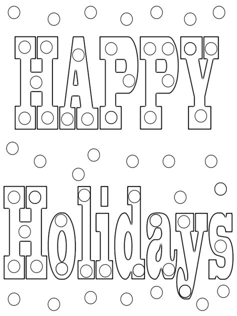 Happy Holidays Coloring Pages Print | Coloring pages to print, Quote ...